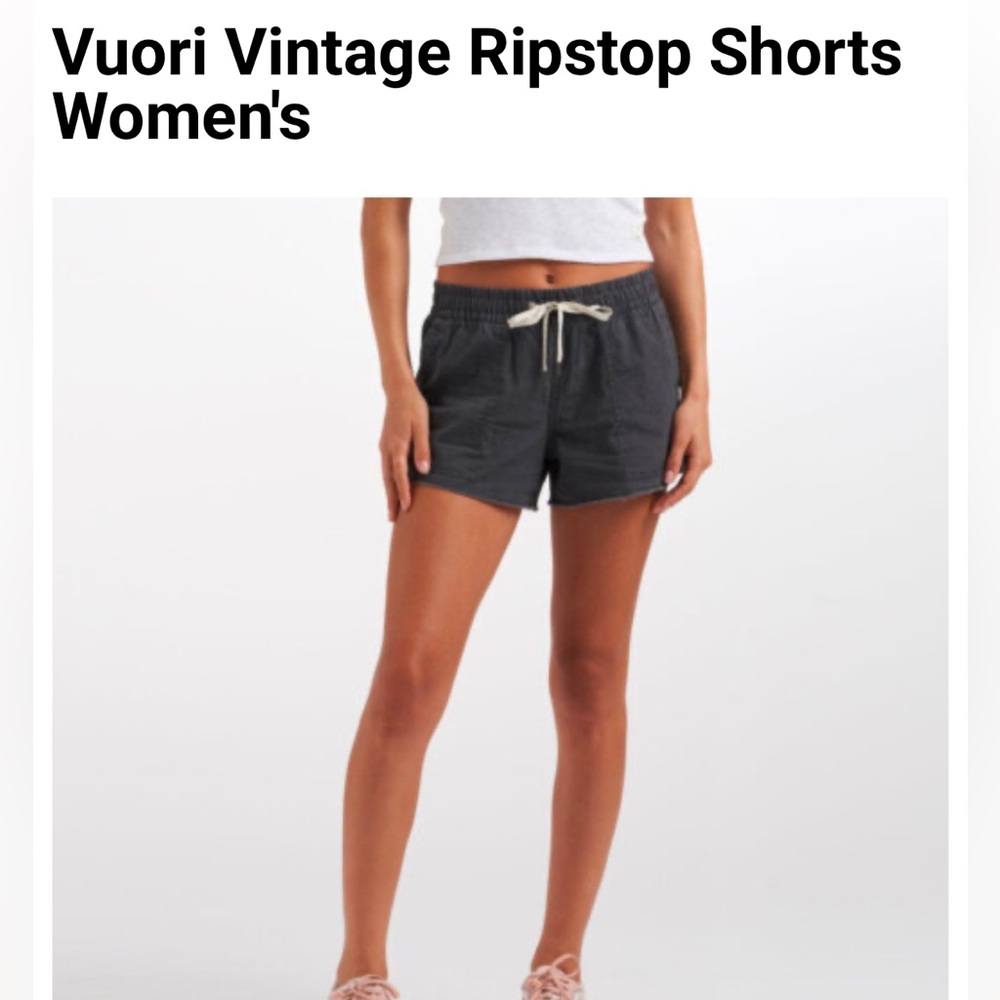NWT Vuori Women's Vintage Ripstop Shorts - Charcoal
